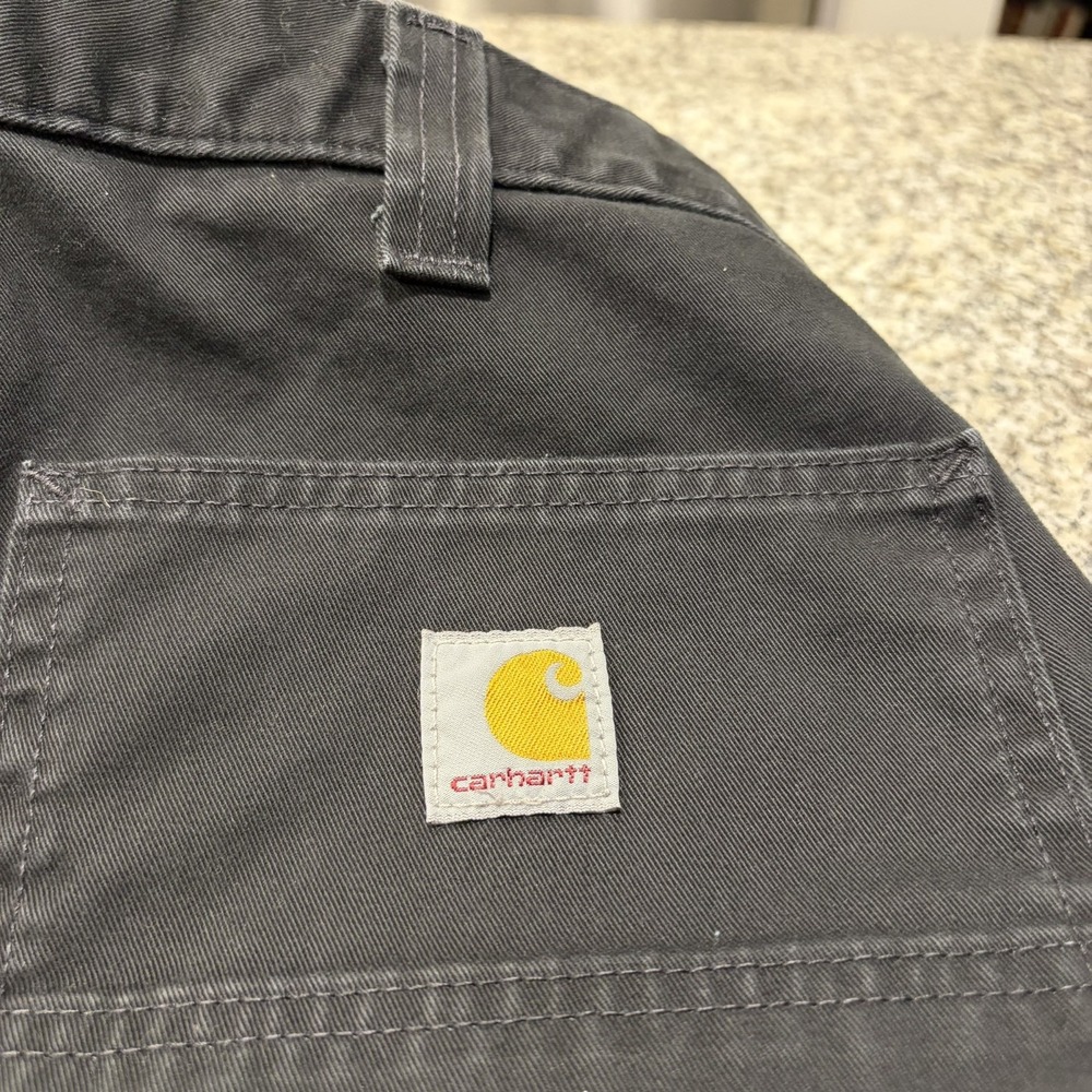 Carhartt Work Pants Mens 32x36 Black Relaxed Straight Utility Workwear Jeans